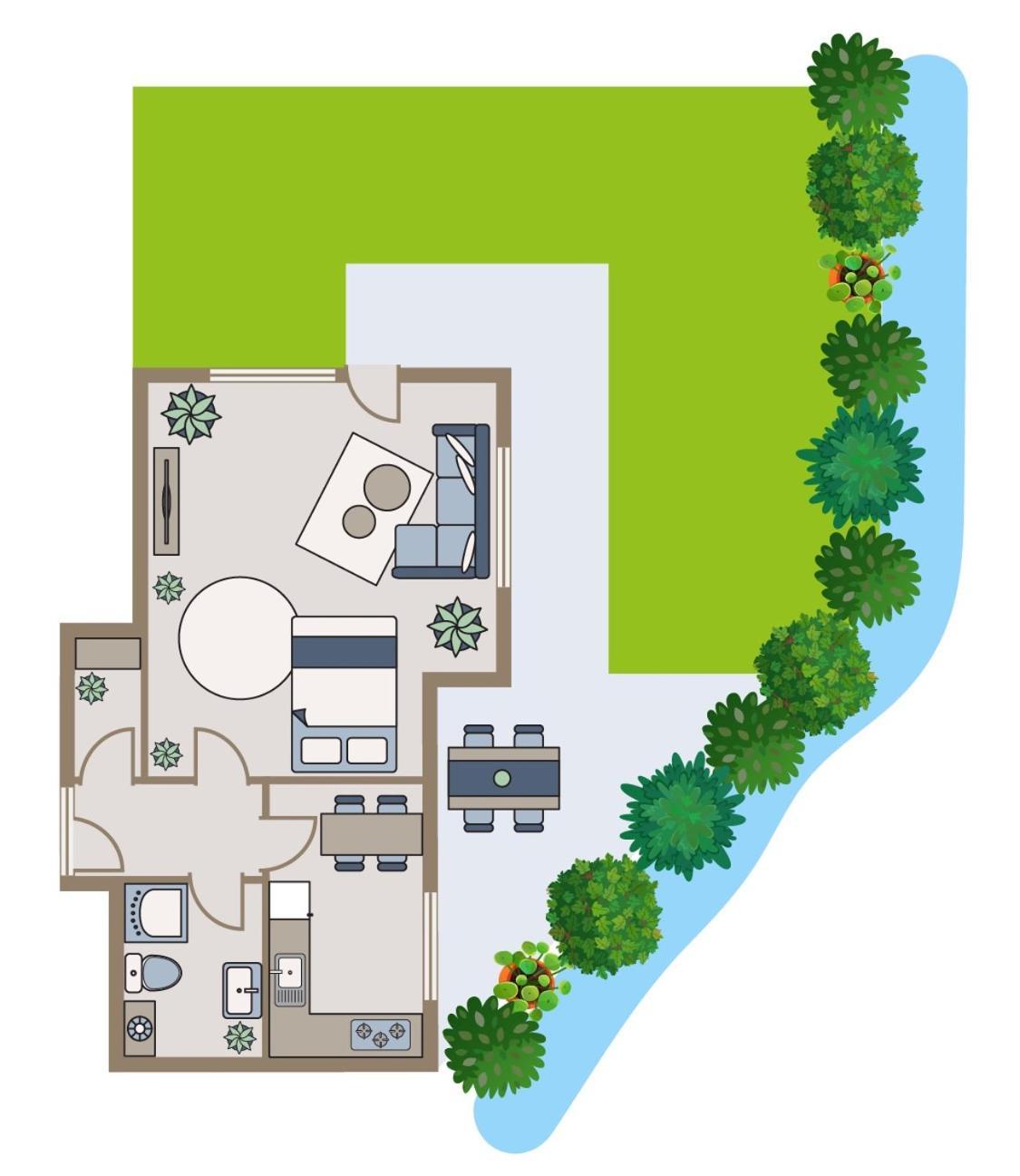 אופנבורג Studio-Apartment Mit Garten, Parkplatz & Kueche מראה חיצוני תמונה